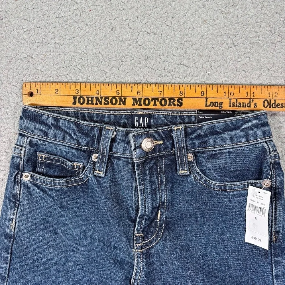 Gap‎ High Rise Wide Leg Baggy Jeans Blue Size 8 Girls Ankle Length NWT